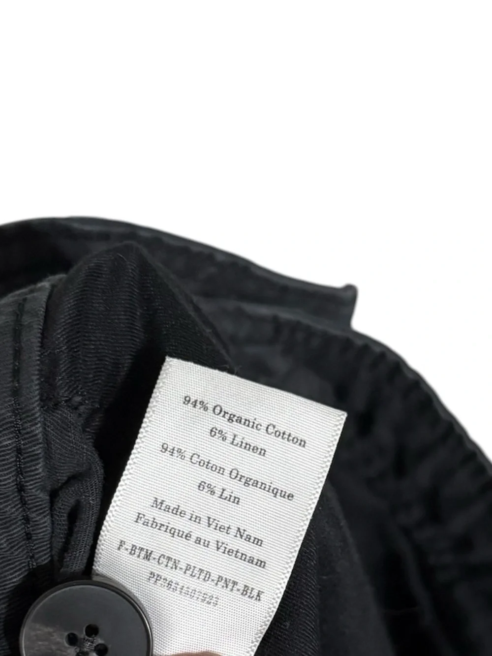 EVERLANE The Everywhere Barrel Cotton Linen Black Pants Trousers